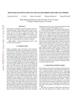 Speech Recognition using EEG signals recorded using dry electrodes