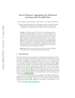 Inverse Distance Aggregation for Federated Learning with Non-IID Data
