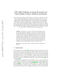 UDC 2020 Challenge on Image Restoration of Under-Display Camera: Methods
  and Results