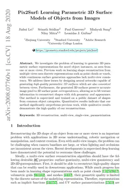 Pix2Surf: Learning Parametric 3D Surface Models of Objects from Images