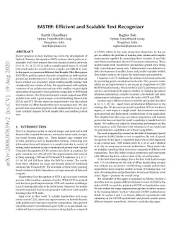 EASTER: Efficient and Scalable Text Recognizer