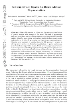 Self-supervised Sparse to Dense Motion Segmentation