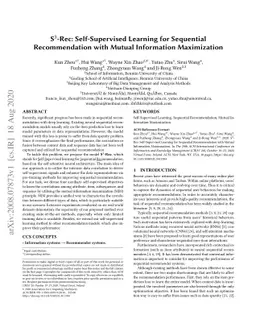 S^3-Rec: Self-Supervised Learning for Sequential Recommendation with
  Mutual Information Maximization