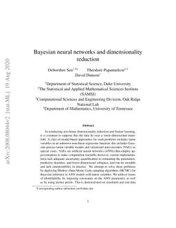 Bayesian neural networks and dimensionality reduction