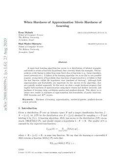 When Hardness of Approximation Meets Hardness of Learning