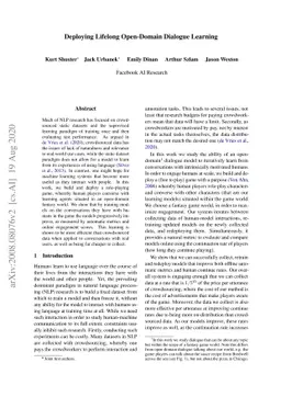 Deploying Lifelong Open-Domain Dialogue Learning