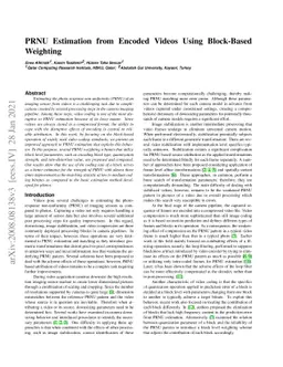 PRNU Estimation from Encoded Videos Using Block-Based Weighting