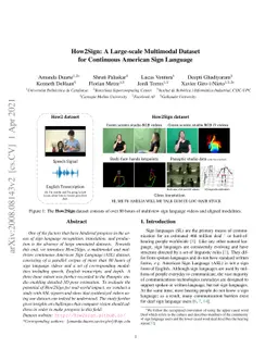How2Sign: A Large-scale Multimodal Dataset for Continuous American Sign
  Language
