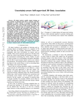 Uncertainty-aware Self-supervised 3D Data Association