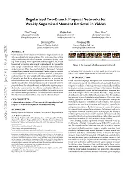 Regularized Two-Branch Proposal Networks for Weakly-Supervised Moment
  Retrieval in Videos