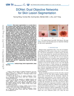 DONet: Dual Objective Networks for Skin Lesion Segmentation