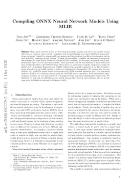 Compiling ONNX Neural Network Models Using MLIR