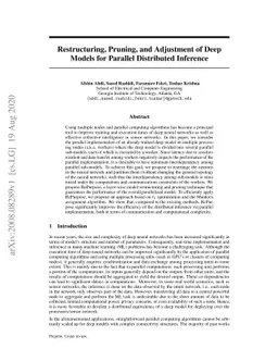 Restructuring, Pruning, and Adjustment of Deep Models for Parallel
  Distributed Inference