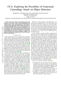 CCA: Exploring the Possibility of Contextual Camouflage Attack on Object
  Detection