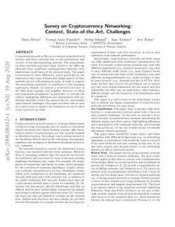 Survey on Cryptocurrency Networking: Context, State-of-the-Art,
  Challenges