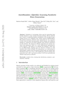 AutoSimulate: (Quickly) Learning Synthetic Data Generation