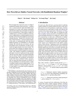 How Powerful are Shallow Neural Networks with Bandlimited Random
  Weights?