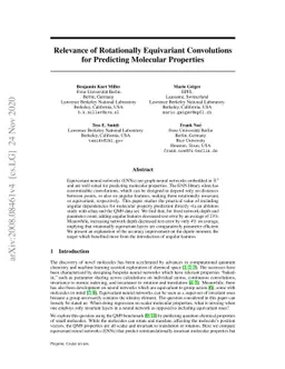 Relevance of Rotationally Equivariant Convolutions for Predicting
  Molecular Properties