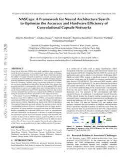 NASCaps: A Framework for Neural Architecture Search to Optimize the
  Accuracy and Hardware Efficiency of Convolutional Capsule Networks