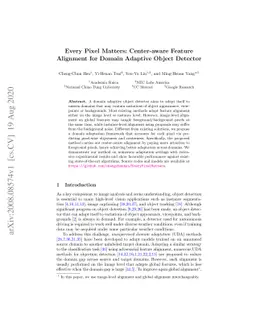 Every Pixel Matters: Center-aware Feature Alignment for Domain Adaptive
  Object Detector