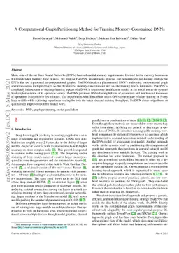 A Computational-Graph Partitioning Method for Training
  Memory-Constrained DNNs
