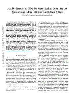 Spatio-Temporal EEG Representation Learning on Riemannian Manifold and
  Euclidean Space