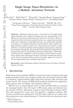 Single Image Super-Resolution via a Holistic Attention Network