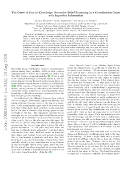 The Curse of Shared Knowledge: Recursive Belief Reasoning in a Coordination Game with Imperfect Information