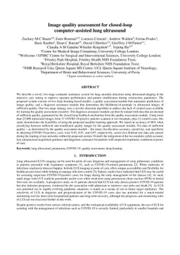 Image quality assessment for closed-loop computer-assisted lung
  ultrasound