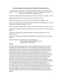 Deep learning-based transformation of the H&E stain into special stains