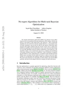 No-regret Algorithms for Multi-task Bayesian Optimization