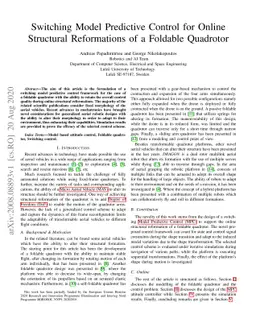 Switching Model Predictive Control for Online Structural Reformations of
  a Foldable Quadrotor