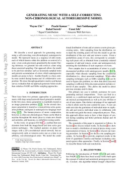 Generating Music with a Self-Correcting Non-Chronological Autoregressive
  Model