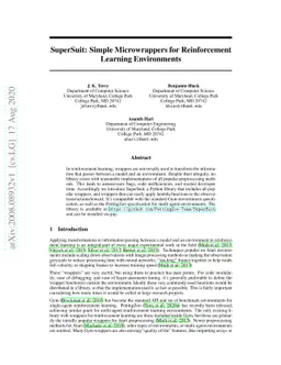 SuperSuit: Simple Microwrappers for Reinforcement Learning Environments