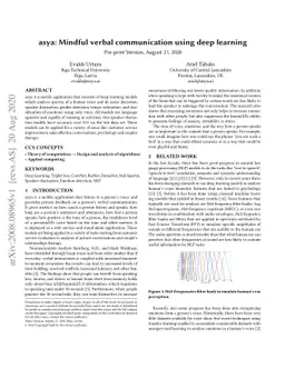 asya: Mindful verbal communication using deep learning