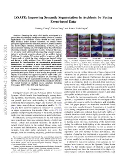 ISSAFE: Improving Semantic Segmentation in Accidents by Fusing
  Event-based Data