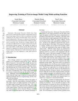 Improving Text to Image Generation using Mode-seeking Function