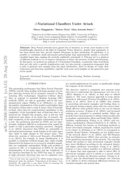 $β$-Variational Classifiers Under Attack