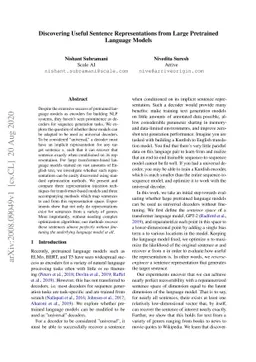 Discovering Useful Sentence Representations from Large Pretrained
  Language Models