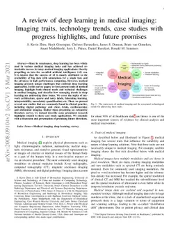A review of deep learning in medical imaging: Imaging traits, technology
  trends, case studies with progress highlights, and future promises