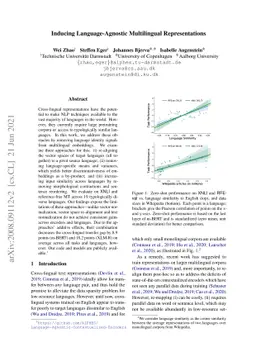 Inducing Language-Agnostic Multilingual Representations