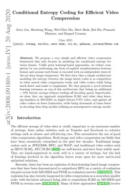 Conditional Entropy Coding for Efficient Video Compression