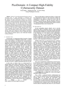 PicoDomain: A Compact High-Fidelity Cybersecurity Dataset