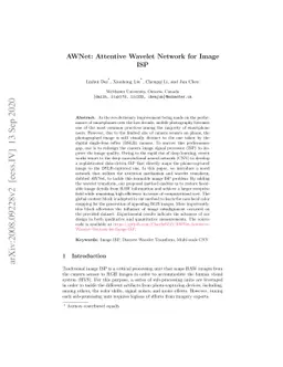 AWNet: Attentive Wavelet Network for Image ISP