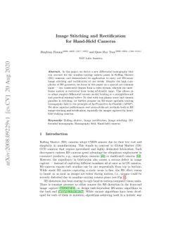 Image Stitching and Rectification for Hand-Held Cameras