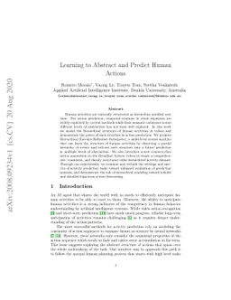 Learning to Abstract and Predict Human Actions