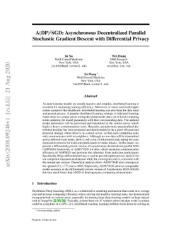 A(DP)$^2$SGD: Asynchronous Decentralized Parallel Stochastic Gradient
  Descent with Differential Privacy