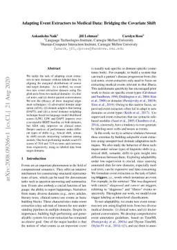 Adapting Event Extractors to Medical Data: Bridging the Covariate Shift