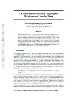 A Composable Specification Language for Reinforcement Learning Tasks