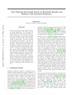 Near Optimal Adversarial Attacks on Stochastic Bandits and Defenses with
  Smoothed Responses